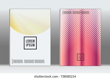Minimal covers design. Vector abstract line pattern for poster design and book cover. Set of templates for business brochures. 2d prints for banner background. Annual album backdrop graphic pattern.
