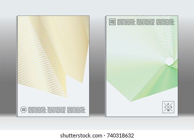 Minimal covers design. Vector abstract line pattern for poster design and book cover. Set of templates for business brochures. 2d prints for banner background. Annual album backdrop graphic pattern.