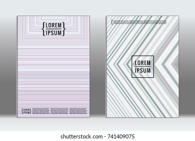 Minimal covers design. Vector abstract line pattern for poster design and book cover. Set of templates for business brochures. 2d prints for banner background. Annual album backdrop graphic pattern.