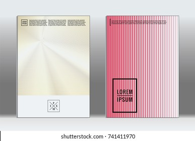Minimal covers design. Vector abstract line pattern for poster design and book cover. Set of templates for business brochures. 2d prints for banner background. Annual album backdrop graphic pattern.