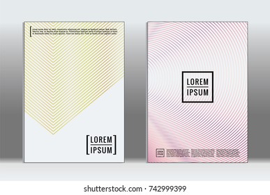 Diseño de cubiertas mínimas. Patrón de línea abstracta vectorial para diseño de afiches y portada de libros. Conjunto de plantillas para folletos comerciales. Impresiones 2d para fondo de banner. Patrón gráfico de fondo de álbum anual.