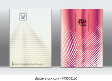 Minimal covers design. Vector abstract line pattern for poster design and book cover. Set of templates for business brochures. 2d prints for banner background. Annual album backdrop graphic pattern.