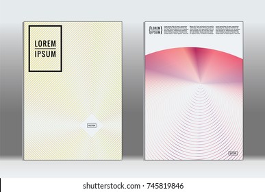 Minimal covers design. Vector abstract line pattern for poster design and book cover. Set of templates for business brochures. 2d prints for banner background. Annual album backdrop graphic pattern.
