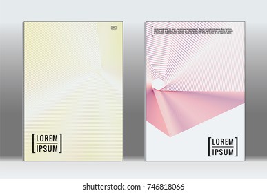 Minimal covers design. Vector abstract line pattern for poster design and book cover. Set of templates for business brochures. 2d prints for banner background. Annual album backdrop graphic pattern.