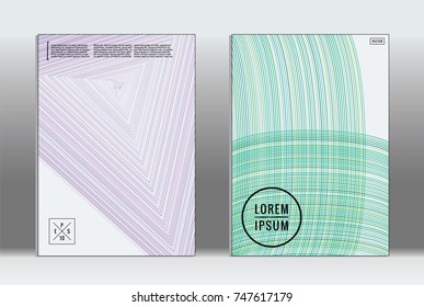 Minimal covers design. Vector abstract line pattern for poster design and book cover. Set of templates for business brochures. 2d prints for banner background. Annual album backdrop graphic pattern.