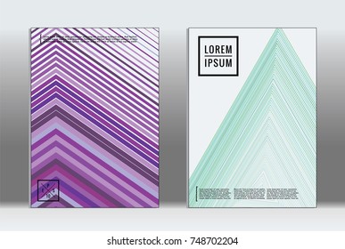 Minimal covers design. Vector abstract line pattern for poster design and book cover. Set of templates for business brochures. 2d prints for banner background. Annual album backdrop graphic pattern.