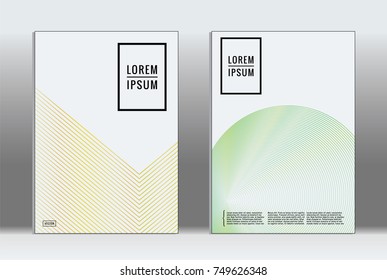 Minimal covers design. Vector abstract line pattern for poster design and book cover. Set of templates for business brochures. 2d prints for banner background. Annual album backdrop graphic pattern.