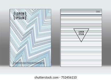 Minimal covers design. Vector abstract line pattern for poster design and book cover. Set of templates for business brochures. 2d prints for banner background. Annual album backdrop graphic pattern.