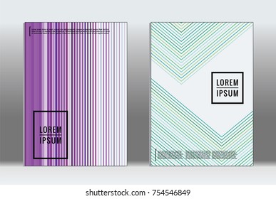 Minimal covers design. Vector abstract line pattern for poster design and book cover. Set of templates for business brochures. 2d prints for banner background. Annual album backdrop graphic pattern.