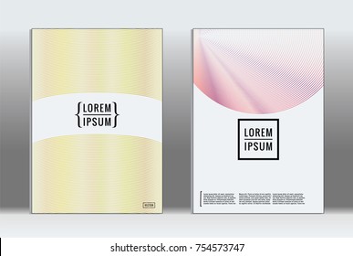 Minimal covers design. Vector abstract line pattern for poster design and book cover. Set of templates for business brochures. 2d prints for banner background. Annual album backdrop graphic pattern.