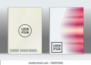 Minimal covers design. Vector abstract line pattern for poster design and book cover. Set of templates for business brochures. 2d prints for banner background. Annual album backdrop graphic pattern.