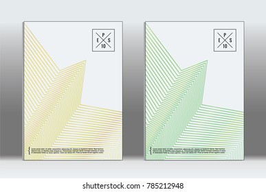 Minimal covers design. Vector abstract line pattern for poster design and book cover. Set of templates for business brochures. 2d prints for banner background. Annual album backdrop graphic pattern.