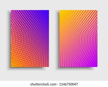 Minimal covers design. Vector colorful halftone gradients. Futuristic geometric patterns. Vector granular texture