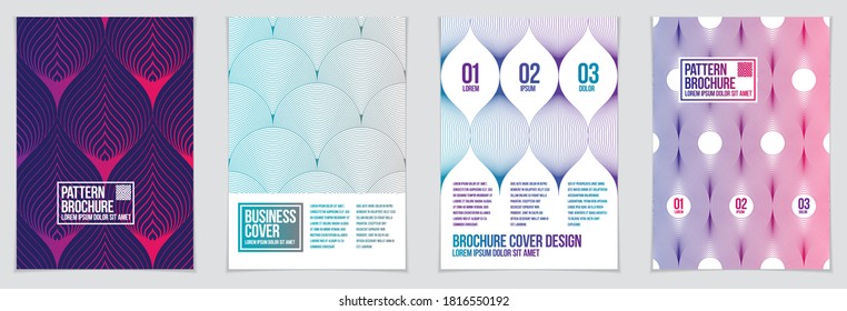 Minimal covers design. Vector set geometric patterns abstract backgrounds collection. Design templates for flyers, booklets, greeting cards, invitations and advertising. A4 print format.