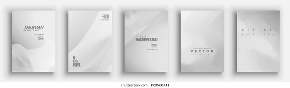 Minimal covers design. White set. Idustrial geometric patterns. Eps10 vector.