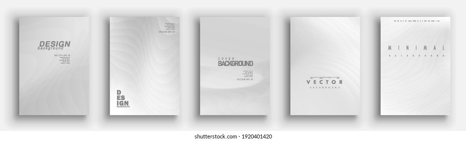 Minimal covers design. White set. Idustrial geometric patterns. Eps10 vector.