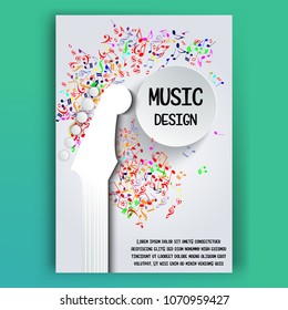 Minimal covers design.Abstract music notes and Staff line background,G-clef and musical notation.symbols value.Music staff.Vector illustration for cover,Brochure,Poster,banner.flyer,