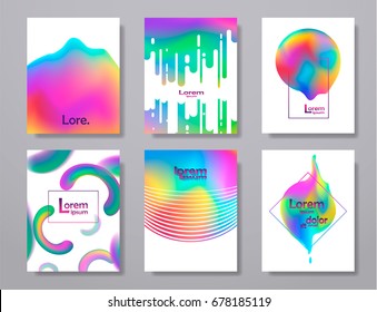 Minimal covers design,gradients,neon shapes. Fluid cover,futuristic banner,holographic template,abstract flyer, liquid shapes colors,trendy science, minimalist brochure. Vector geometric illustration