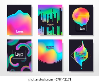 Minimal Covers Design,gradients,neon Shapes. Fluid Cover,futuristic Banner,holographic Template,abstract Flyer, Liquid Shapes Colors,trendy Science, Minimalist Brochure. Vector Geometric Illustration