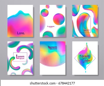 Minimal Covers Design,gradients,neon Shapes. Fluid Cover,futuristic Banner,holographic Template,abstract Flyer, Liquid Shapes Colors,trendy Science, Minimalist Brochure. Vector Geometric Illustration