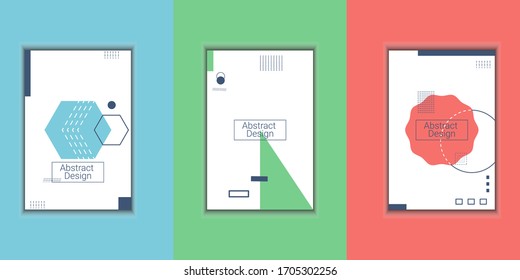 Minimal Cover Design.Moderne abstrakte Cover Set. Farbiger geometrischer Hintergrund, Vektorillustration.