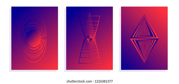 Minimal covers gradients design. Future geometric patterns.