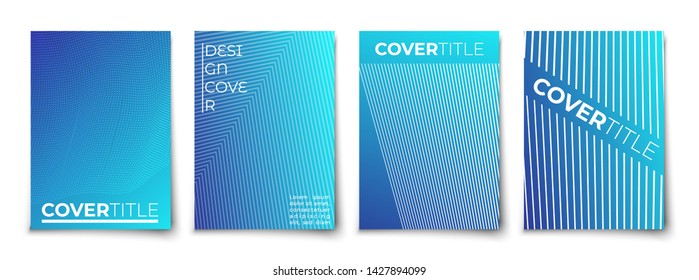 minimal covers mockup set.trendy colorful geometric design. lines, dots and waves elements. halftone gradients
