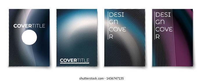 minimal covers mockup set.trendy colorful geometric design. DArk wavy background