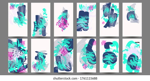 Minimal covers a network of creative modern abstract banners. Future geometric design with shapes lines and dots. EPS 10 vector illustration