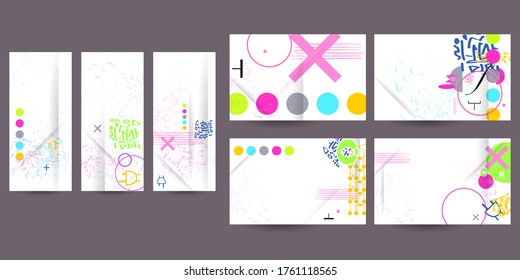 Minimal covers a network of creative modern abstract banners. Future geometric design with shapes lines and dots. EPS 10 vector illustration