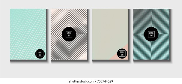 Minimal covers pearlescent template. Stripes, waves, zigzag in tender pink, grey, turquoise. Elegant noble ads poster background. Clean simple minimal covers design. Business futuristic linear pattern