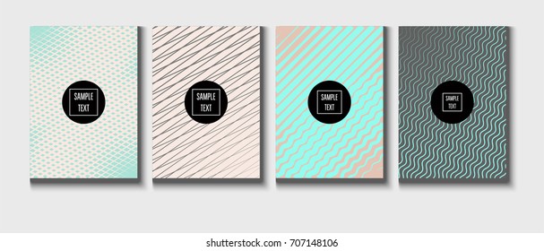 Minimal covers pearlescent template. Stripes, waves, zigzag in tender pink, grey, turquoise. Elegant noble ads poster background. Clean simple minimal covers design. Business futuristic linear pattern