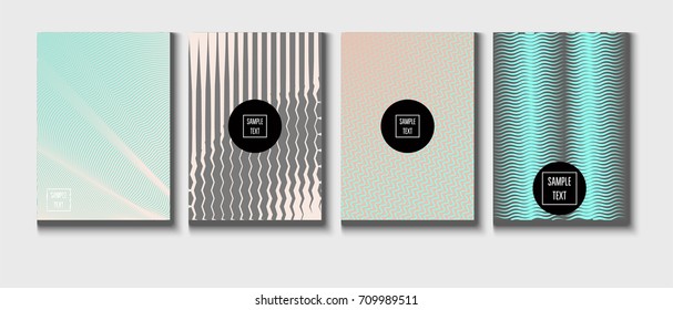 Minimal covers pearlescent template. Stripes, waves, zigzag in tender pink, grey, turquoise. Elegant noble ads poster background. Clean simple minimal covers design. Business futuristic linear pattern