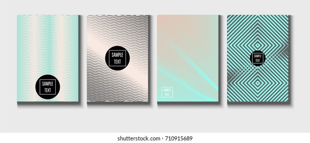 Minimal covers pearlescent template. Stripes, waves, zigzag in tender pink, grey, turquoise. Elegant noble ads poster background. Clean simple minimal covers design. Business futuristic linear pattern