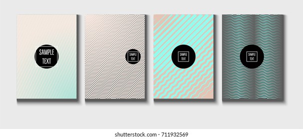 Minimal covers pearlescent template. Stripes, waves, zigzag in tender pink, grey, turquoise. Elegant noble ads poster background. Clean simple minimal covers design. Business futuristic linear pattern