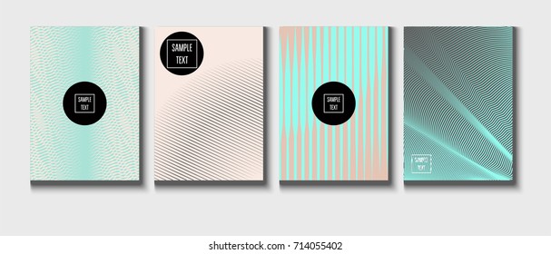 Minimal covers pearlescent template. Stripes, waves, zigzag in tender pink, grey, turquoise. Elegant noble ads poster background. Clean simple minimal covers design. Business futuristic linear pattern