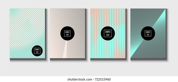 Minimal covers pearlescent template. Stripes, waves, zigzag in tender pink, grey, turquoise. Elegant noble ads poster background. Clean simple minimal covers design. Business futuristic linear pattern