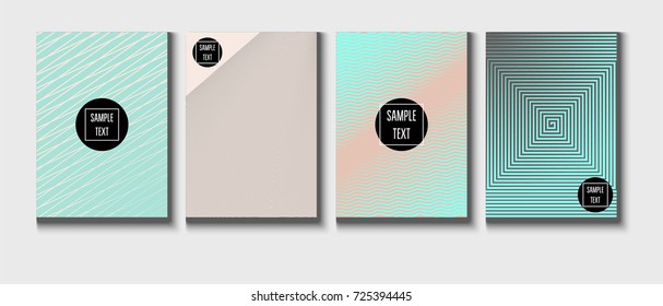 Minimal covers pearlescent template. Stripes, waves, zigzag in tender pink, grey, turquoise. Elegant noble ads poster background. Clean simple minimal covers design. Business futuristic linear pattern