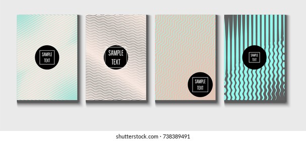 Minimal covers pearlescent template. Stripes, waves, zigzag in tender pink, grey, turquoise. Elegant noble ads poster background. Clean simple minimal covers design. Business futuristic linear pattern