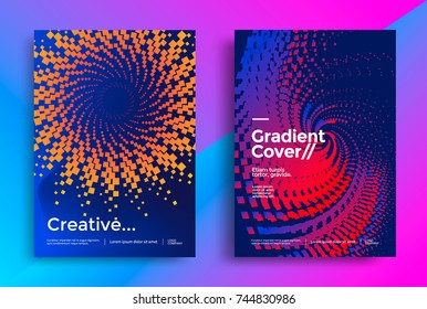 Minimal covers or posters design template. Abstract shapes with vibrant gradients. Vector illustration