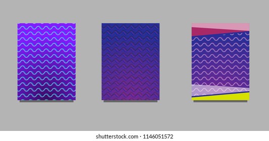 Minimal covers set design. Colorful halftone gradients. Future geometric patterns. Vector template brochures, flyers, presentations, leaflet, magazine a4 size
