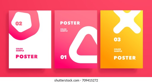 Minimal covers set. Geometric shapes composition. Modern design posters. Vector Illustration