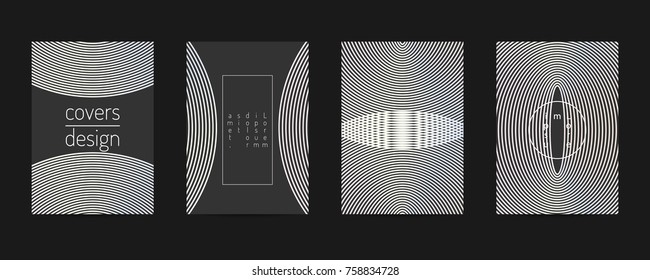 Minimal covers set. Poster template geometric design. Abstract lines Background Eps10 vector
