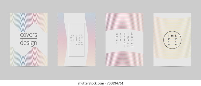 Minimal covers set. Poster template geometric design. Abstract lines Background Eps10 vector