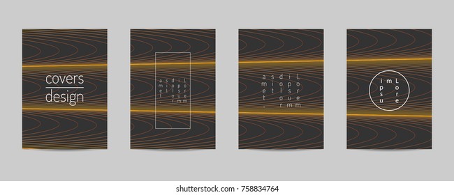 Minimal covers set. Poster template geometric design. Abstract lines Background Eps10 vector