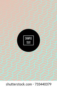 Minimal covers template. Vector stripes elegant female pattern. Futuristic modern noble rich poster background for ads. Trendy pink and turquoise geometric minimal covers. Business identity templates.
