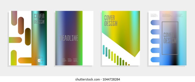 Minimal covers texture. Future geometric design. Set of trendy template. Simple gradient background. Abstract hipster mesh pattern. Use for cover, book, decorated, brochure. Vector illustration.
