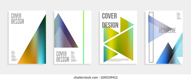 Minimal covers texture. Future geometric design. Set of trendy template. Simple gradient background. Abstract hipster mesh pattern. Use for cover, book, decorated, brochure. Vector illustration.