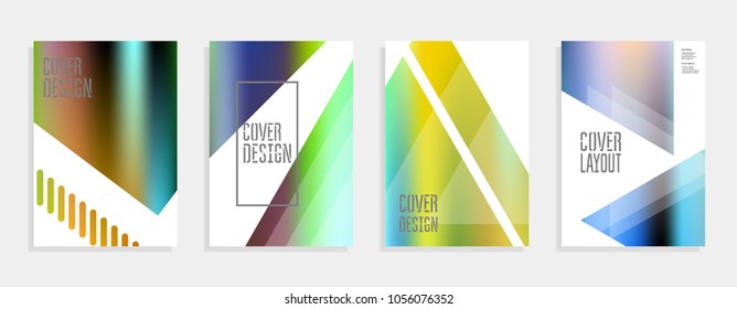 Minimal covers texture. Future geometric design. Set of trendy template. Simple gradient background. Abstract hipster mesh pattern. Use for cover, book, decorated, brochure. Vector illustration.