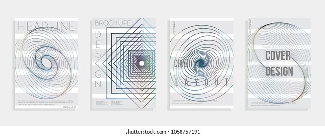 Minimal covers texture. Future geometric design. Set of trendy template. Simple gradient background. Abstract hipster mesh pattern. Use for cover, book, decorated, brochure. Vector illustration.